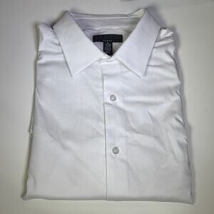 Alfani Men's Regular Fit Stain Resistant Dress Shirt, white 17-17.5 34-35 $60